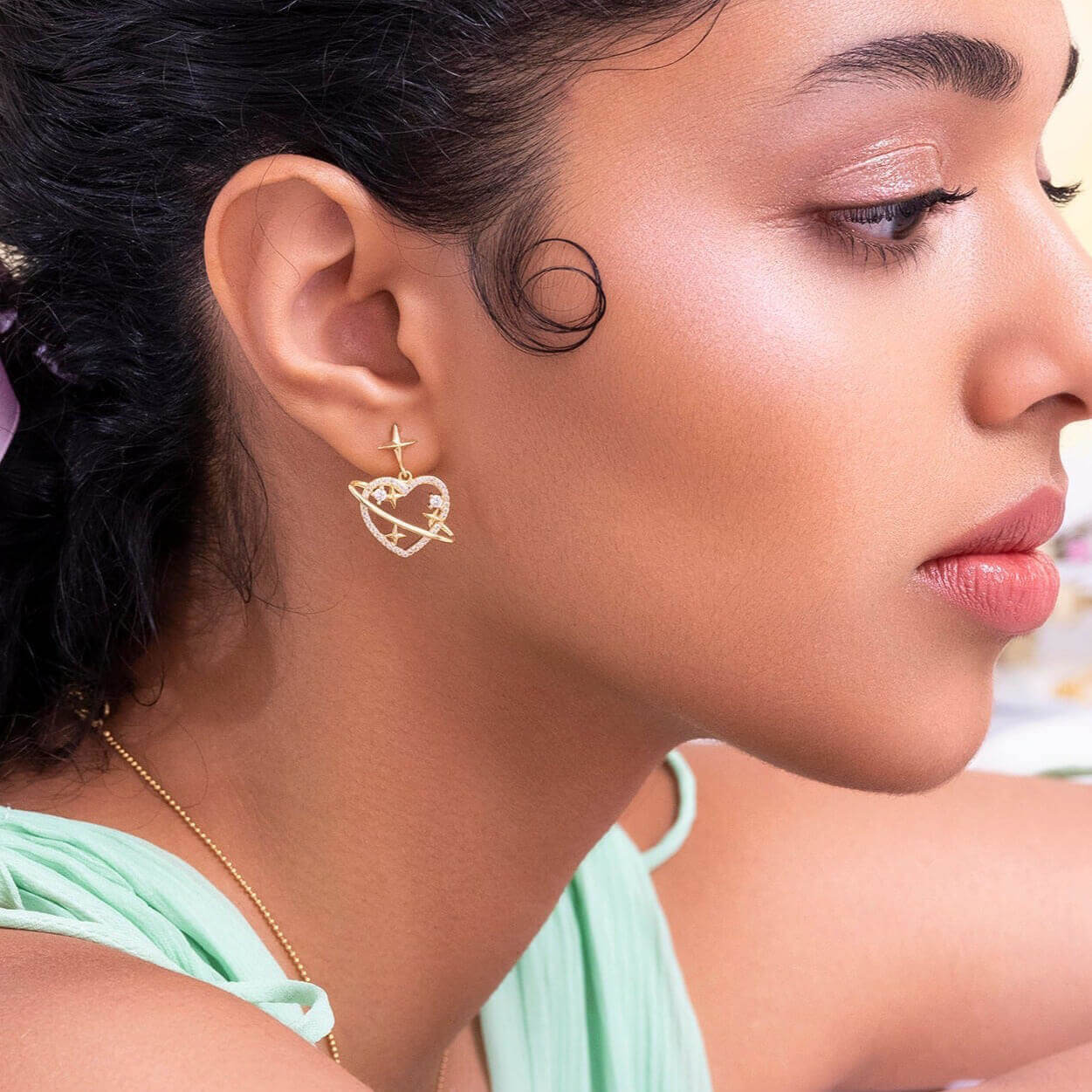 18K Gold Plated Celestial Drop Earrings