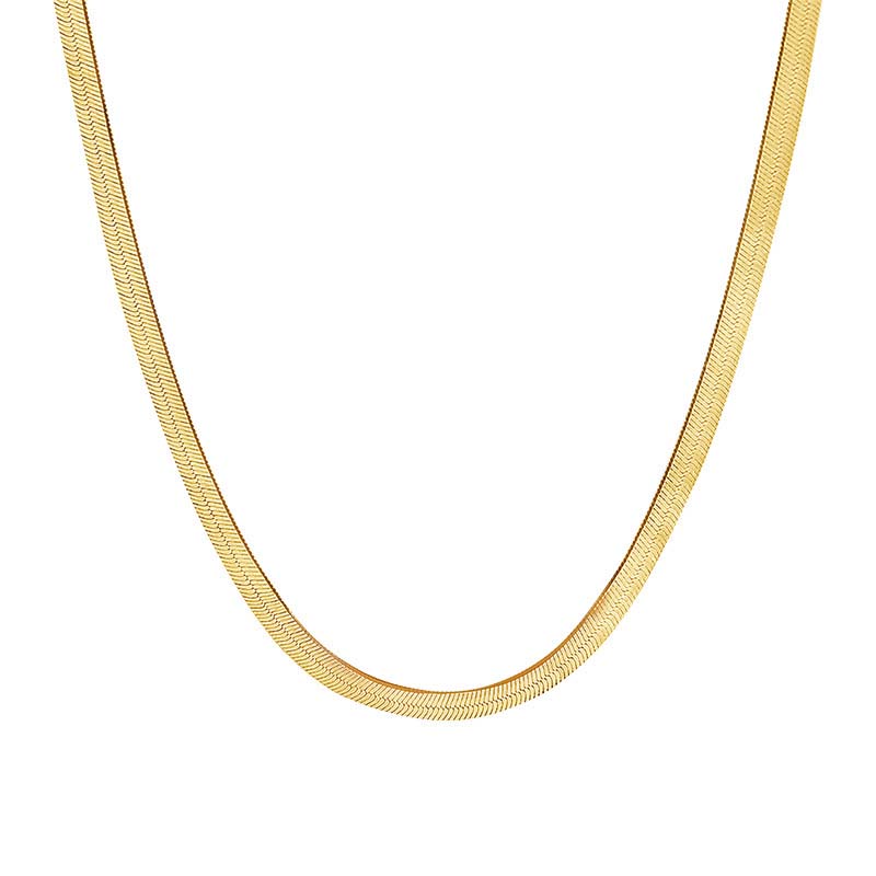 Simple 925 Sterling Silver Yellow Gold 16-inch Necklace