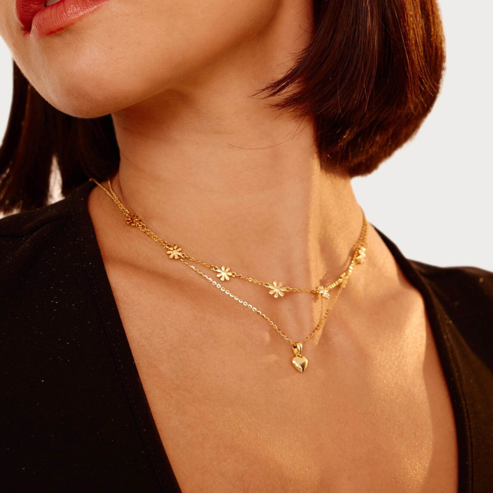 18K Gold Plated 925 Sterling Silver Heart Necklace