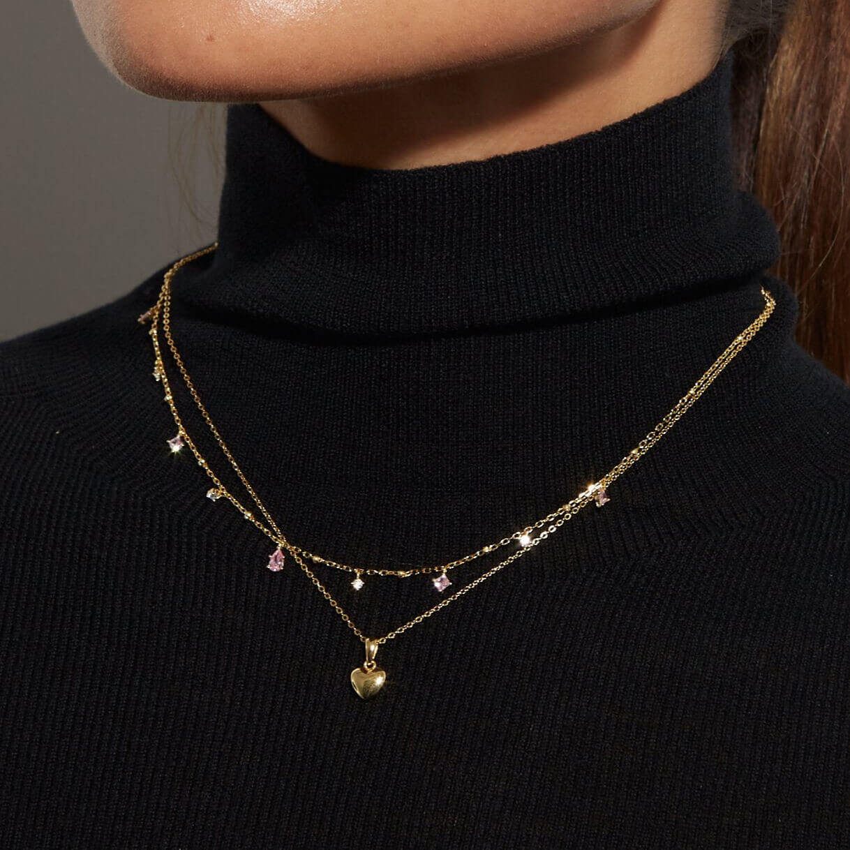 18K Gold Plated 925 Sterling Silver Heart Necklace