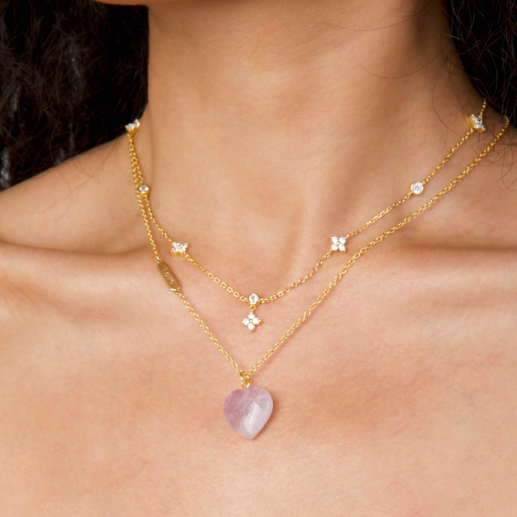 18K Gold Plated 925 Sterling Silver Lucky Clover Necklace