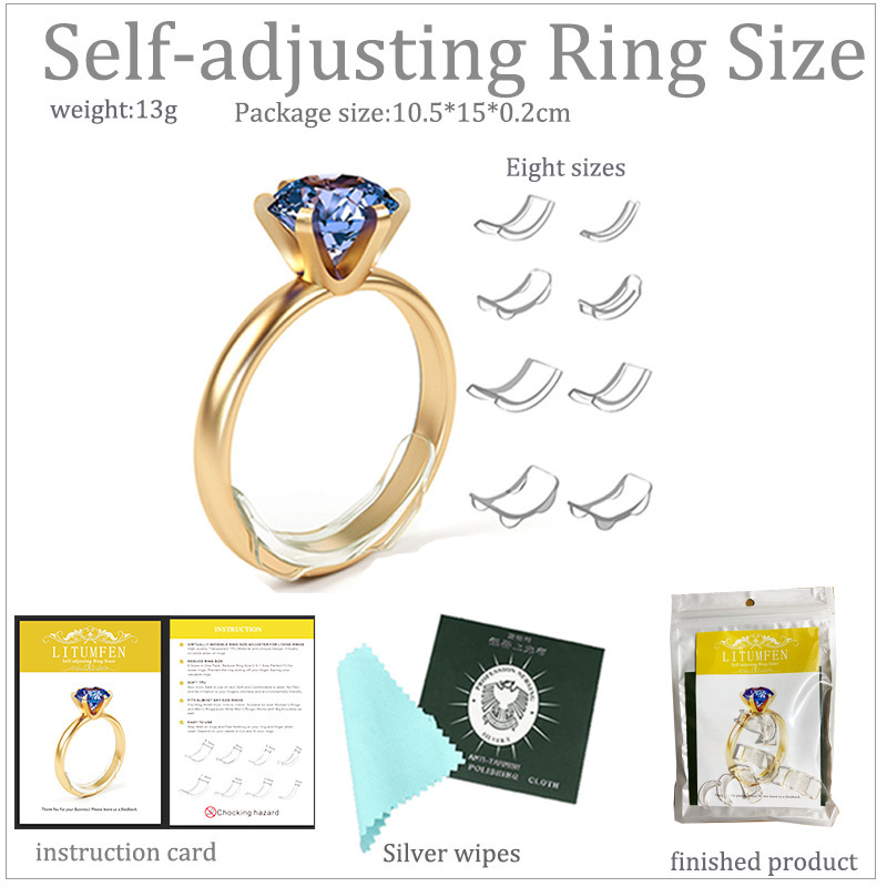8pcs Resin Invisible Ring Size Adjuster for Loose Ring