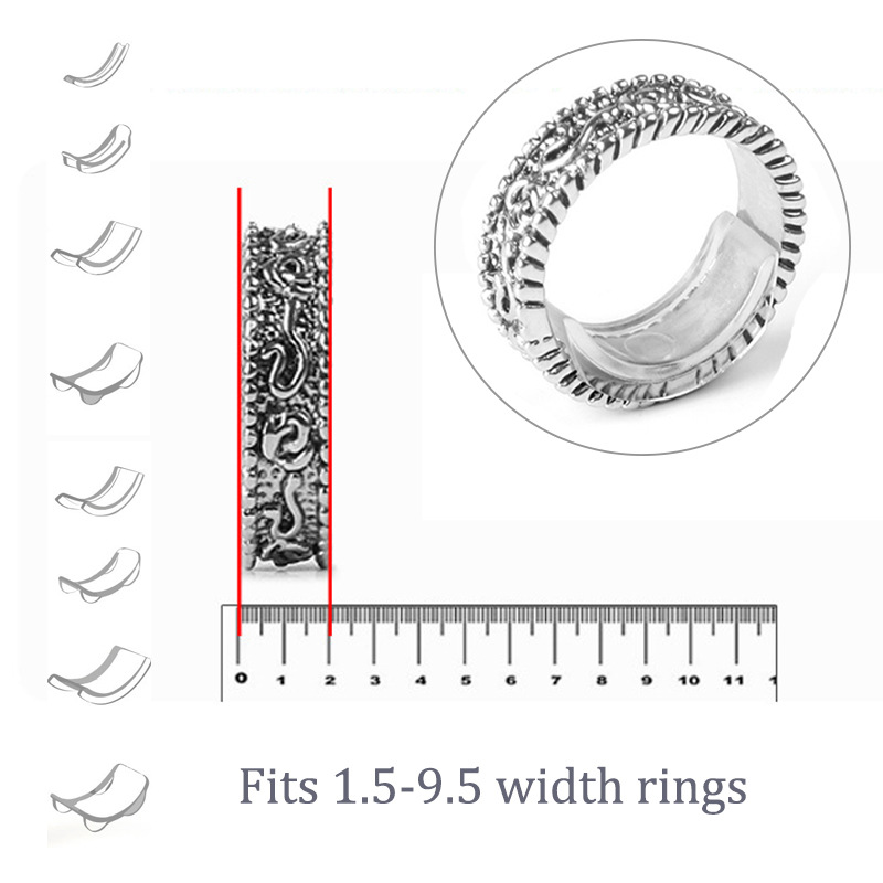 8pcs Resin Invisible Ring Size Adjuster for Loose Ring