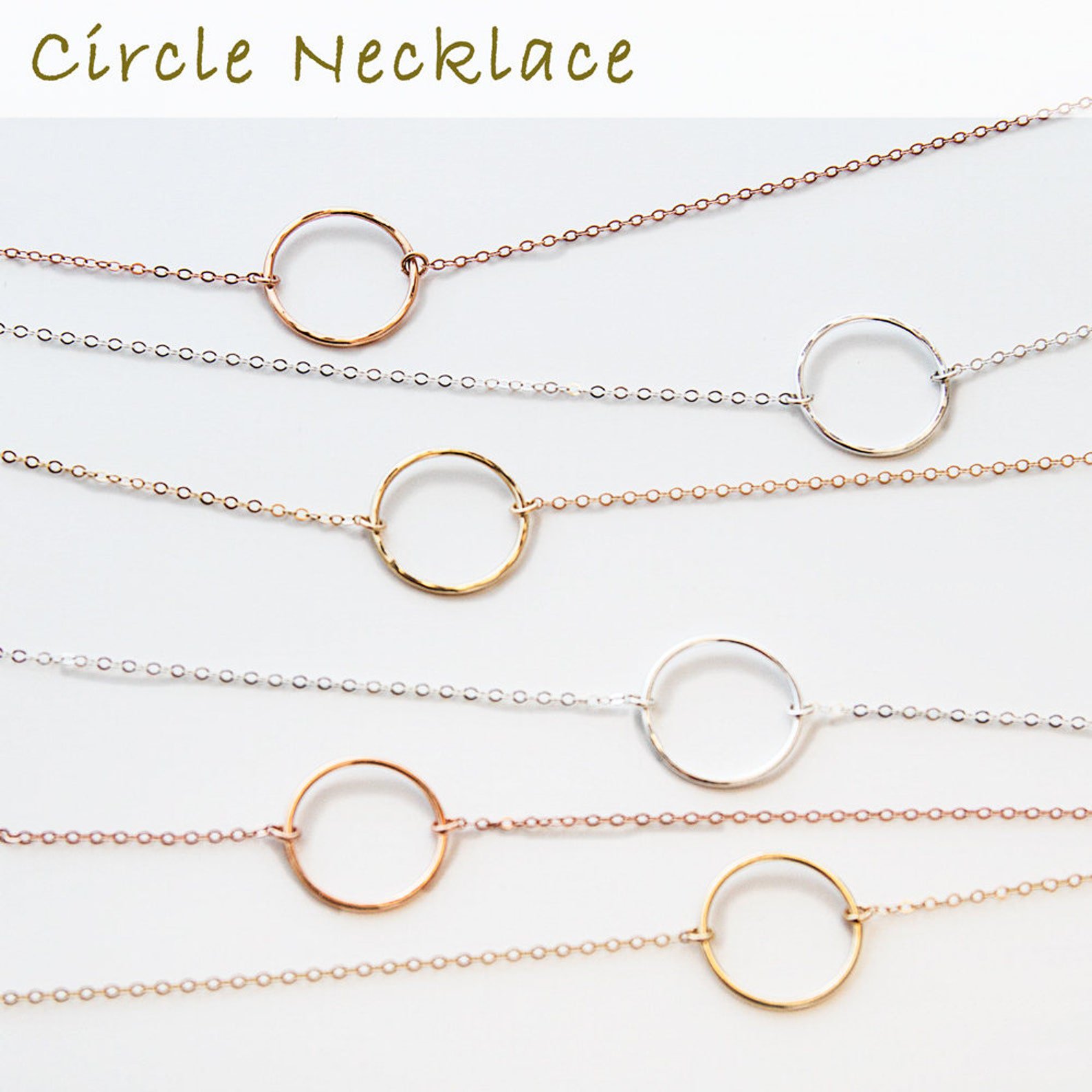Dainty Circle Karma Necklace Eternity Simple Open Circle Gift