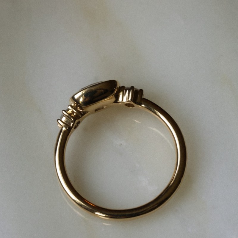 Vintage Cushion Cut Diamond White Sterling Silver Yellow Gold 3-Stone Engagement Ring