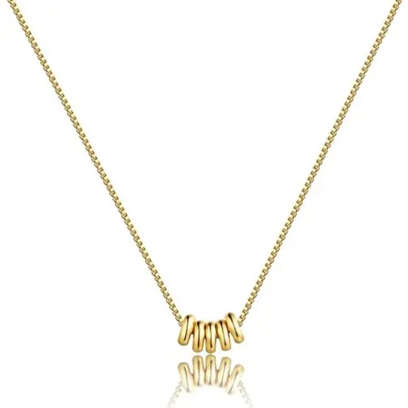 Minimalist 925 Sterling Silver Beaded Pendant Necklace