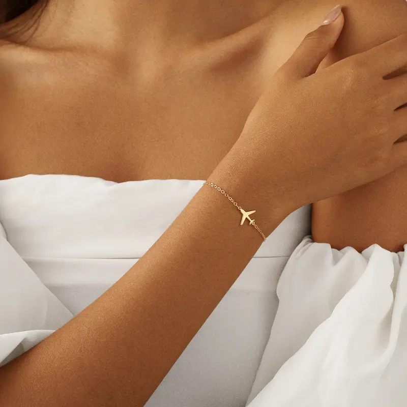 Minimalist Airplane Bracelet for Women