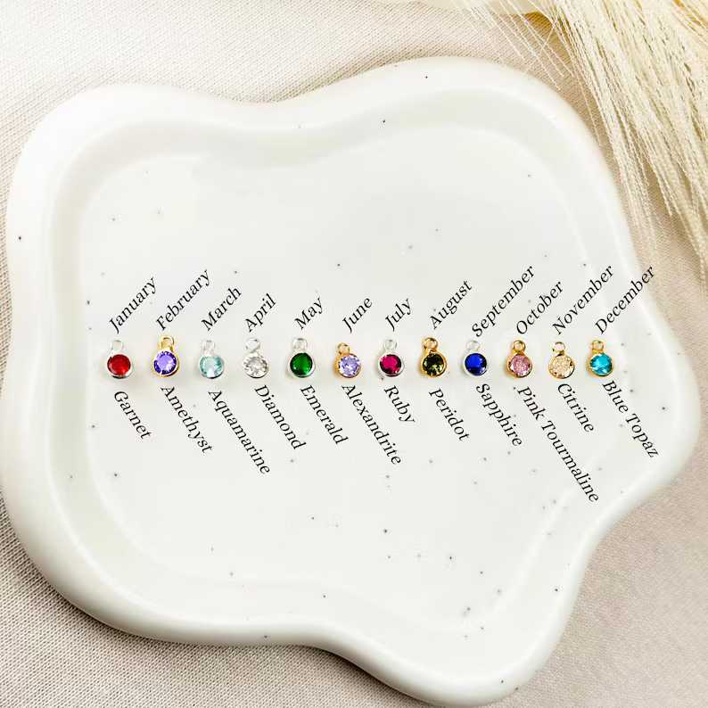 Personalized Birthstone Sterling Silver Bracelet with Heart Pendant for Women