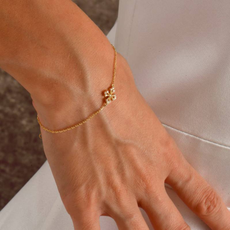 Minimalist 925 Sterling Silver Cross Charm Bracelet for Women