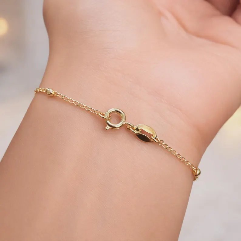 Minimalist 925 Sterling Silver Mary Medallion Cross Bracelet for Women