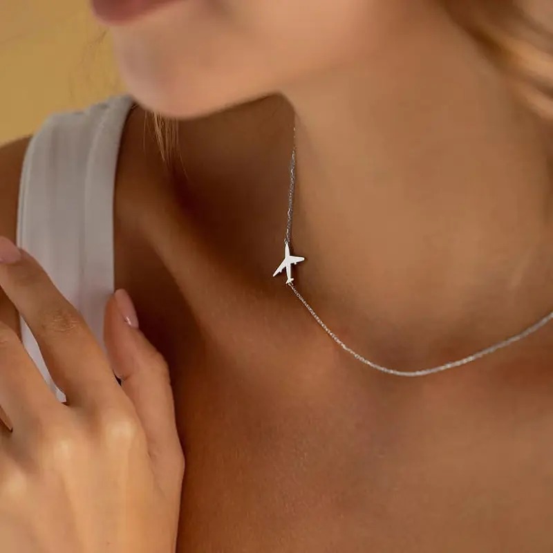 Fashionable Airplane Necklace Gift For Her