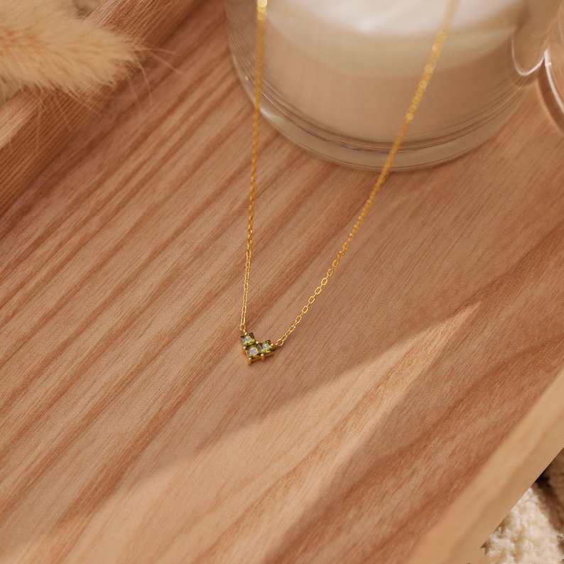 Dainty 925 Sterling Silver Heart Birthstone Pendant Necklace