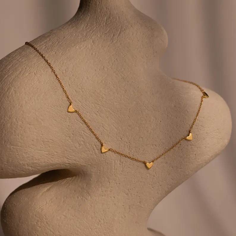 Minimalist Dainty 925 Sterling Silver Heart Charm Necklace