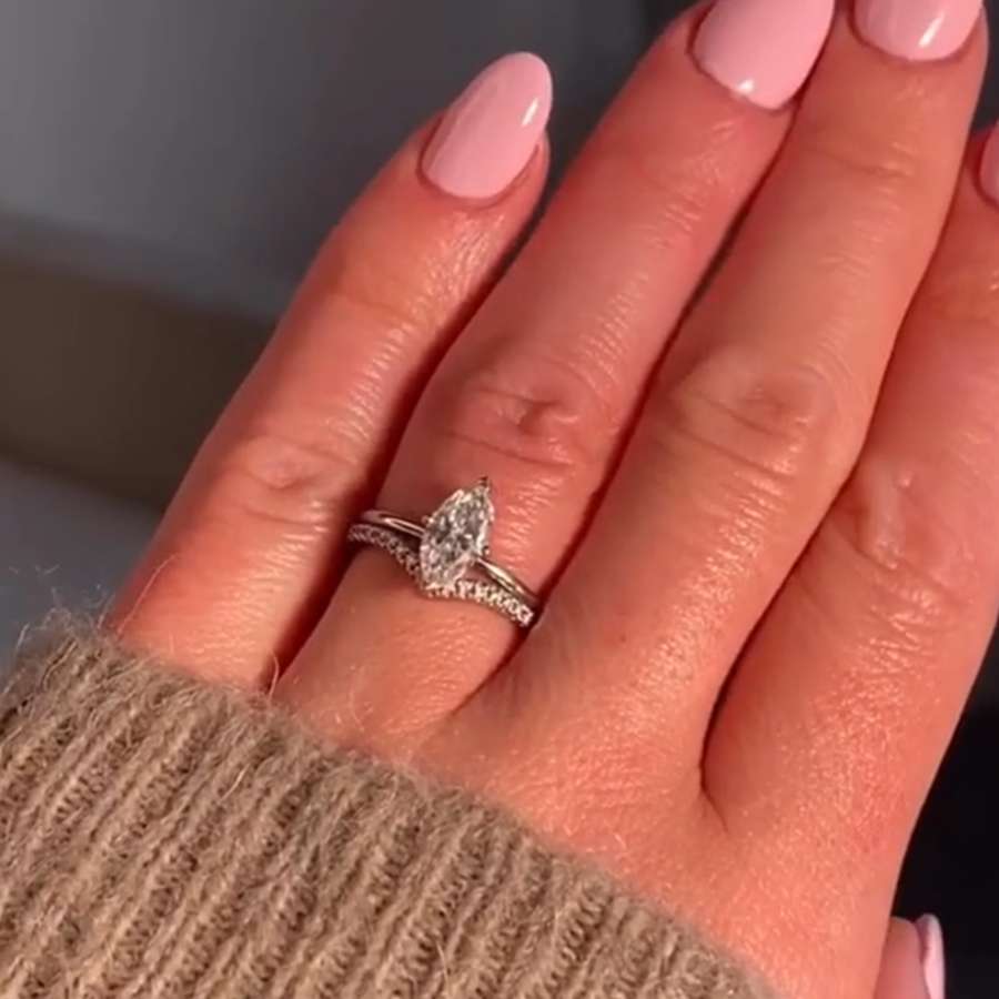 Marquise Cut Diamond White 925 Sterling Silver Bridal Ring Sets