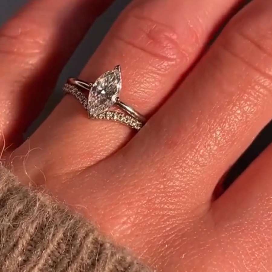 Marquise Cut Diamond White 925 Sterling Silver Bridal Ring Sets