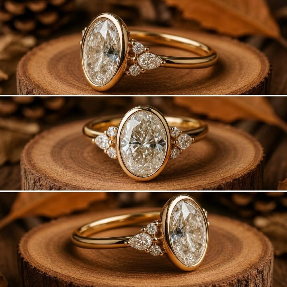 Oval Cut Diamond White 925 Sterling Silver Vintage Engagement Ring