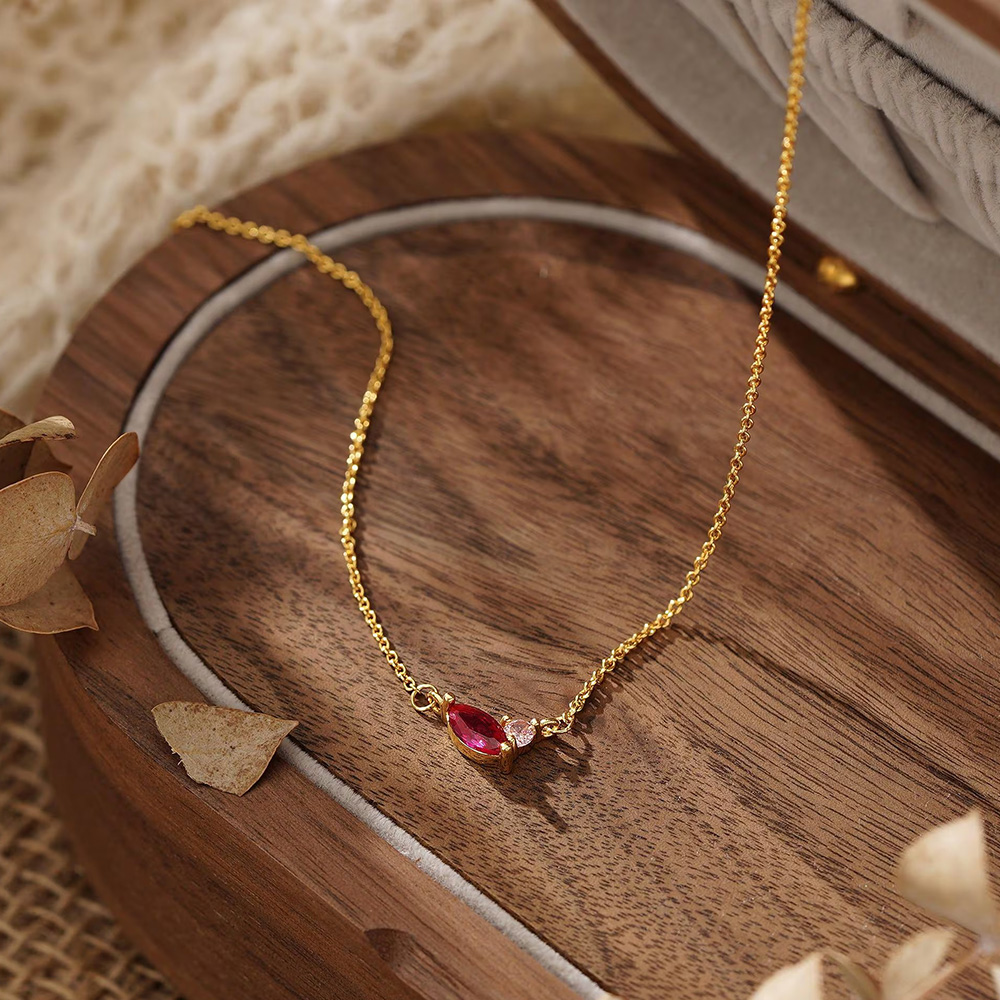 Minimalist Two Birthstone 925 Sterling Silver Necklace Gift for Her