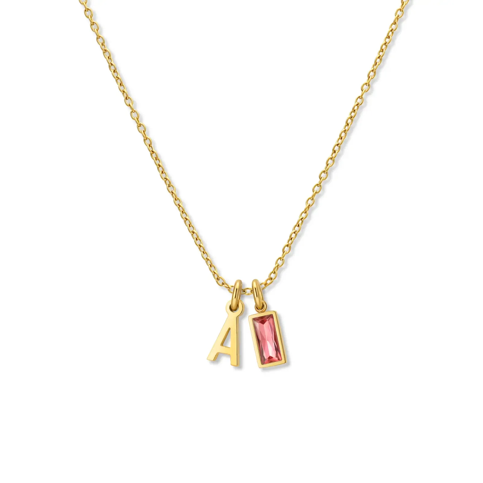 Personalized Minimalist Birthstone Initial Necklace 925 Sterling Silver Pendant Necklace Gift for Her