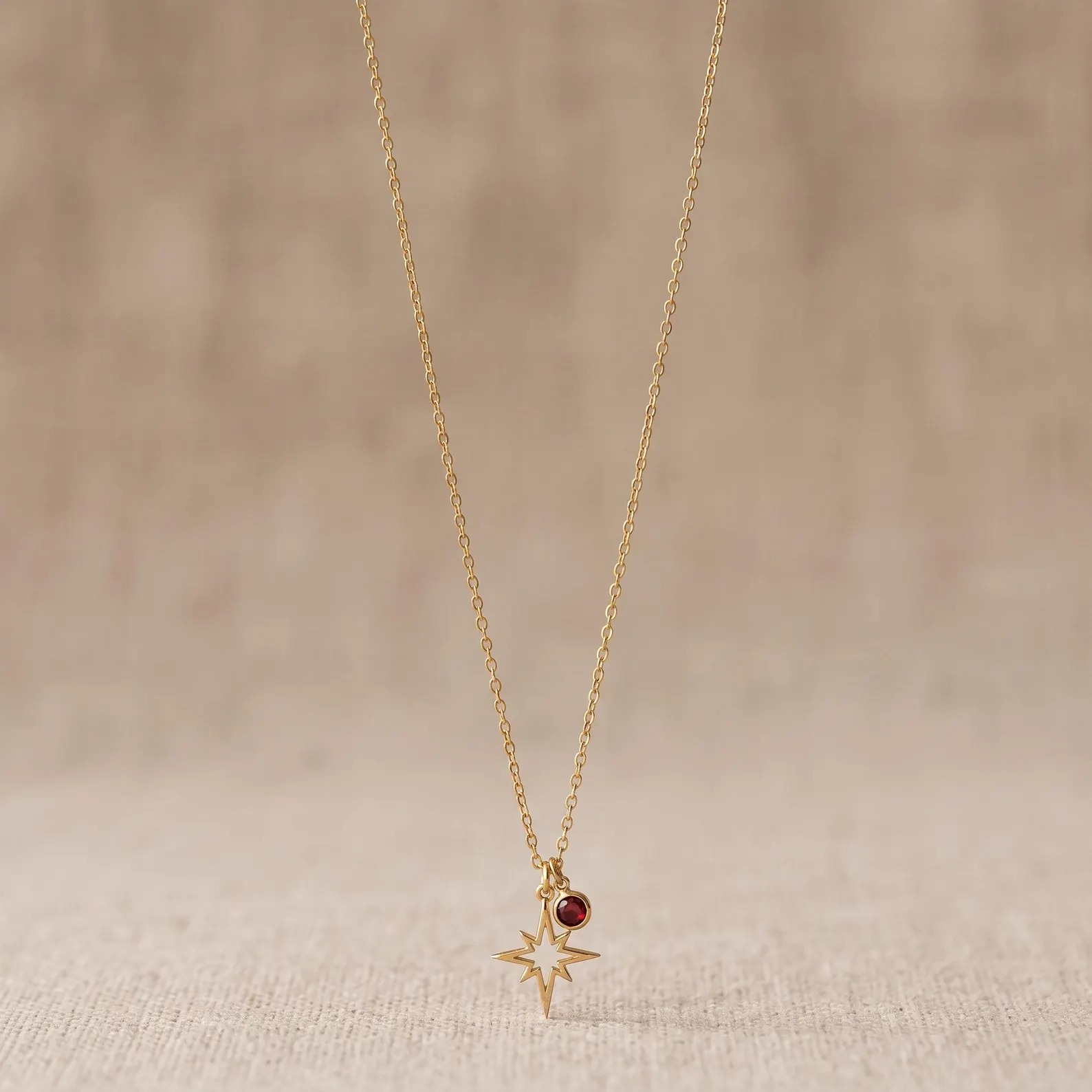 Personalized North Star Birthstone Necklace 925 Sterling Silver Celestial Pendant Necklace Gift for Her