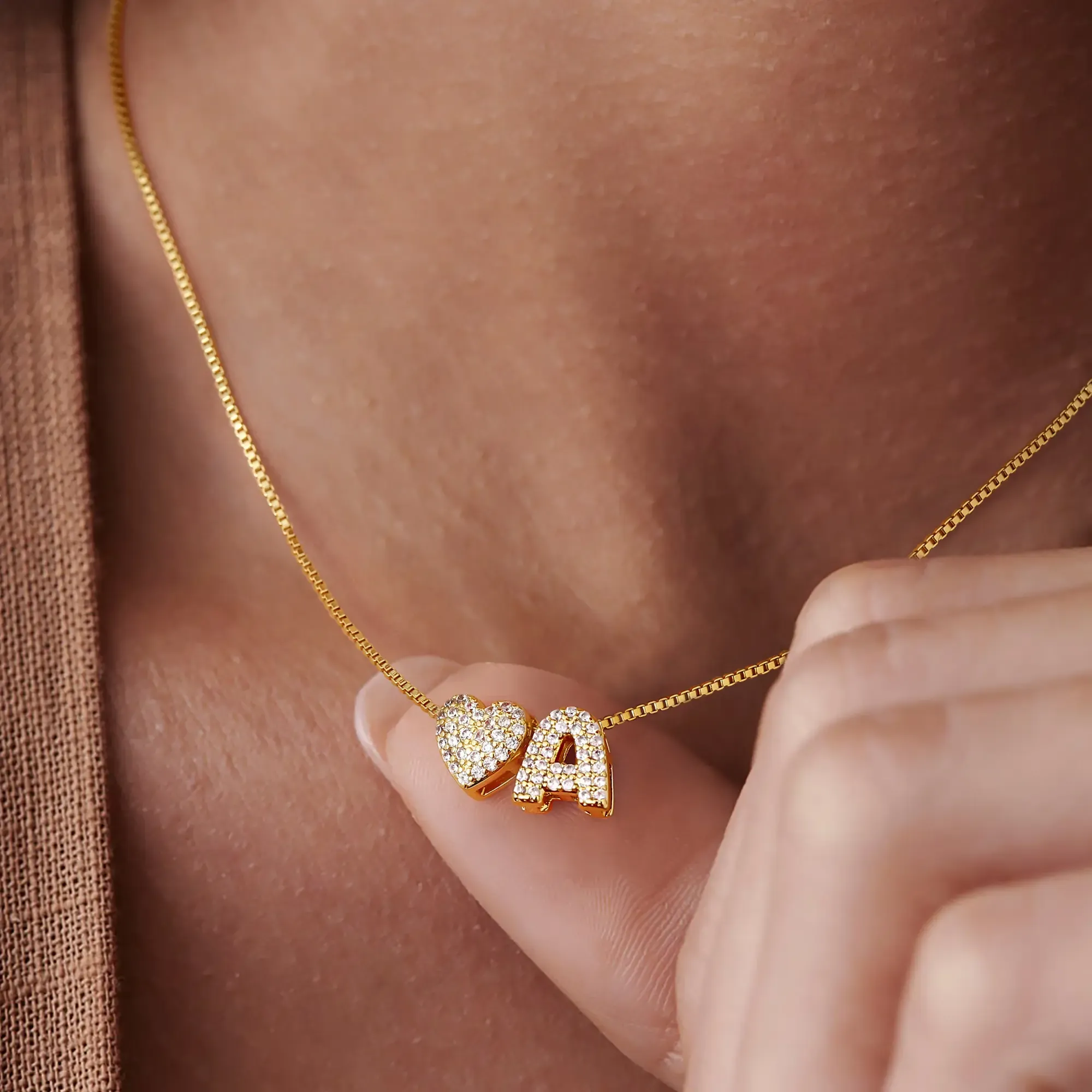 Dainty Heart Initial Necklace 925 Sterling Silver Personalized Pendant Necklace Gift for Her