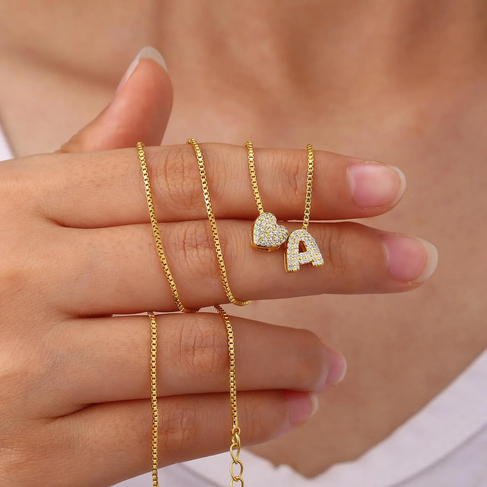 Dainty Heart Initial Necklace 925 Sterling Silver Personalized Pendant Necklace Gift for Her