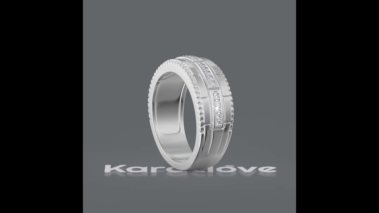 Round Cut Diamond White Sterling Silver Wedding Ring