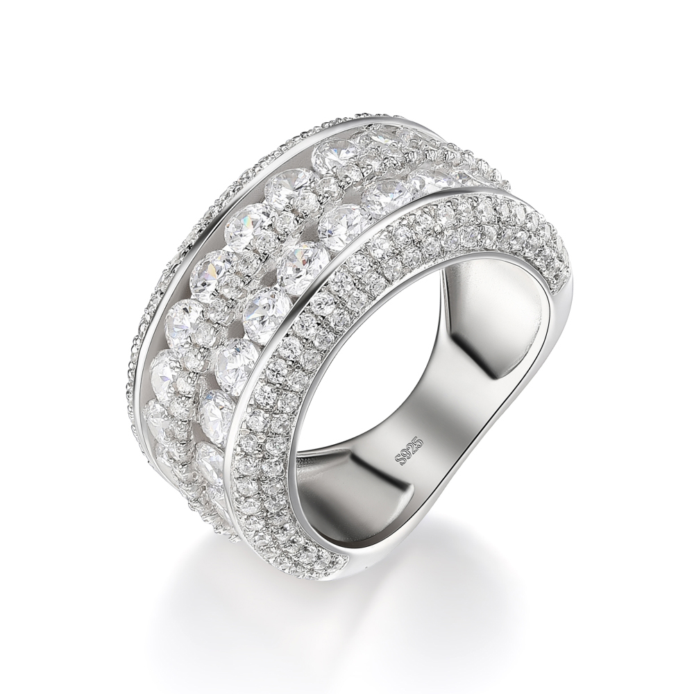 Round Cut Diamond White 925 Sterling Silver Women's Wedding Bands