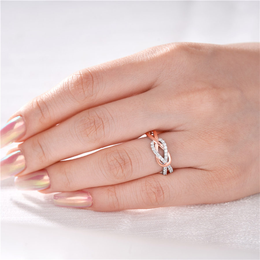 Rose Gold & Silver Two-Tone Infinity Knot Sterling Silver Ring