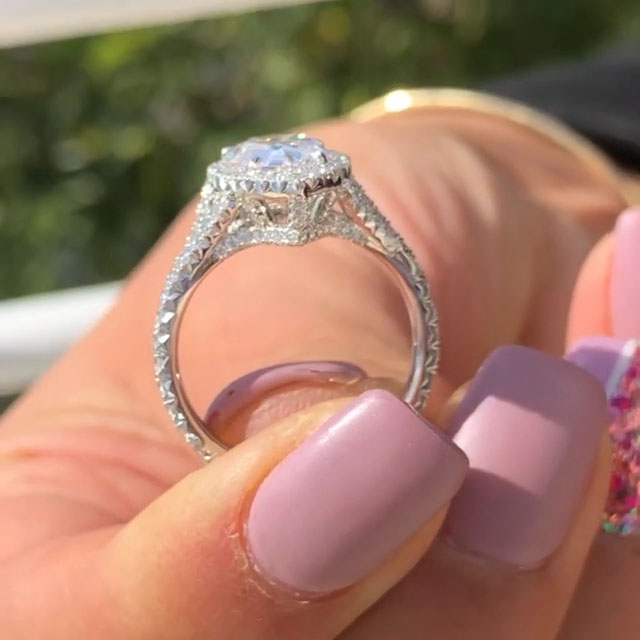 Pear Cut Diamond White 925 Sterling Silver Halo Engagement Ring