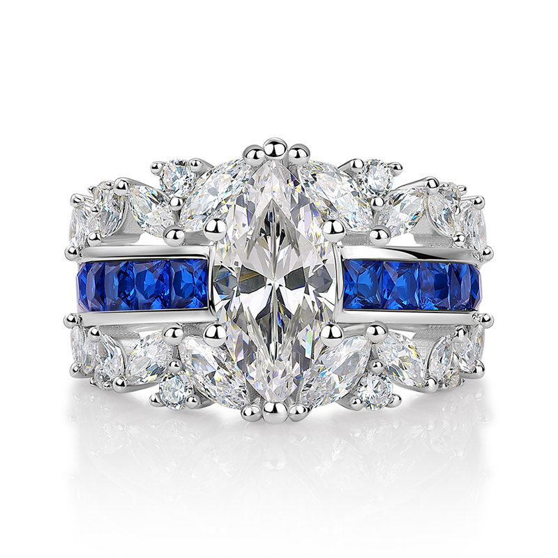 Marquise Cut Diamond White 925 Sterling Silver Engagement Ring