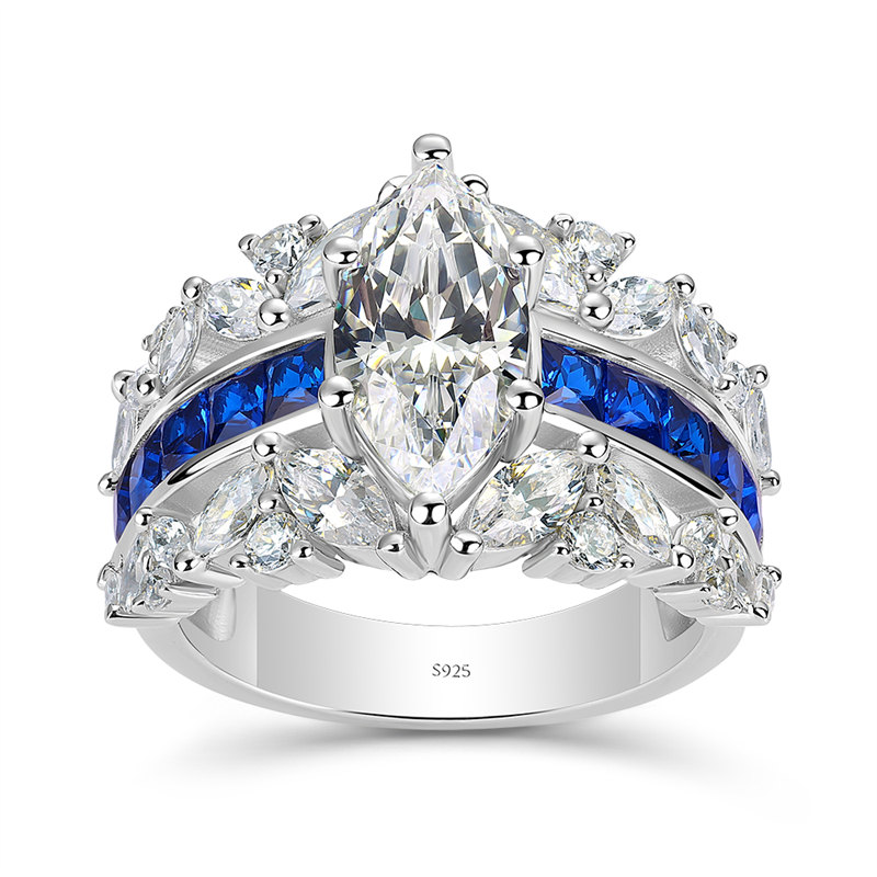 Marquise Cut Diamond White 925 Sterling Silver Engagement Ring