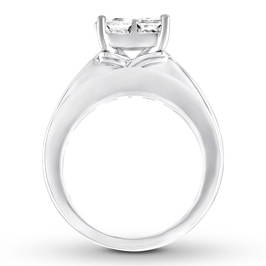Princess Cut Diamond White 925 Sterling Silver Bridal Ring Set