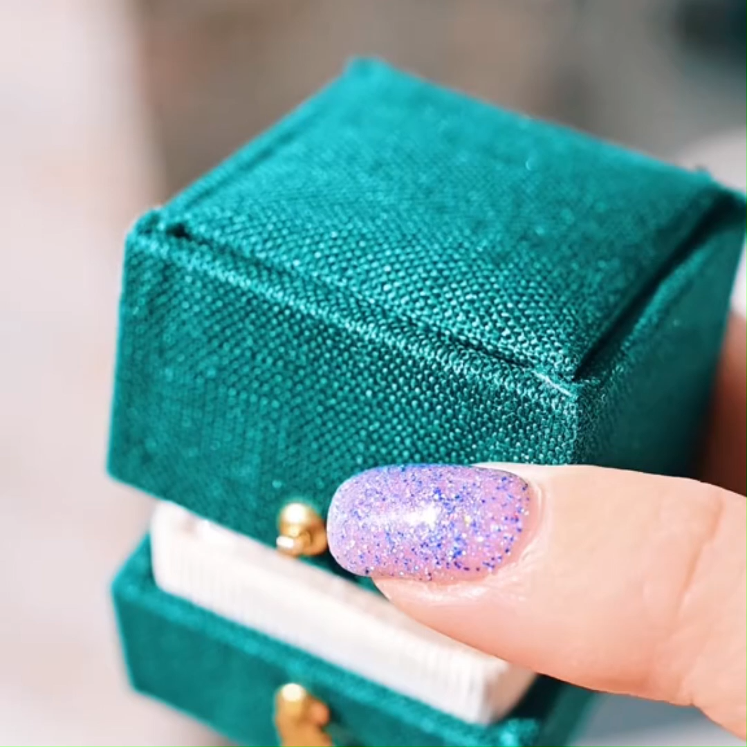 Hexagonal Cut Moss Agate Promise Ring Nature Inspired Sterling Yellow Gold Engagement Ring