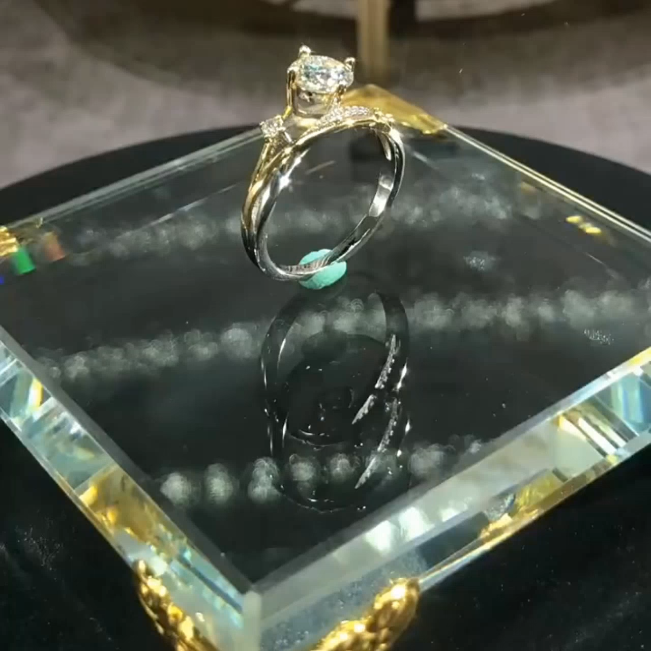 Round Cut Moissanite Diamond White 925 Sterling Silver Art Deco Engagement Ring