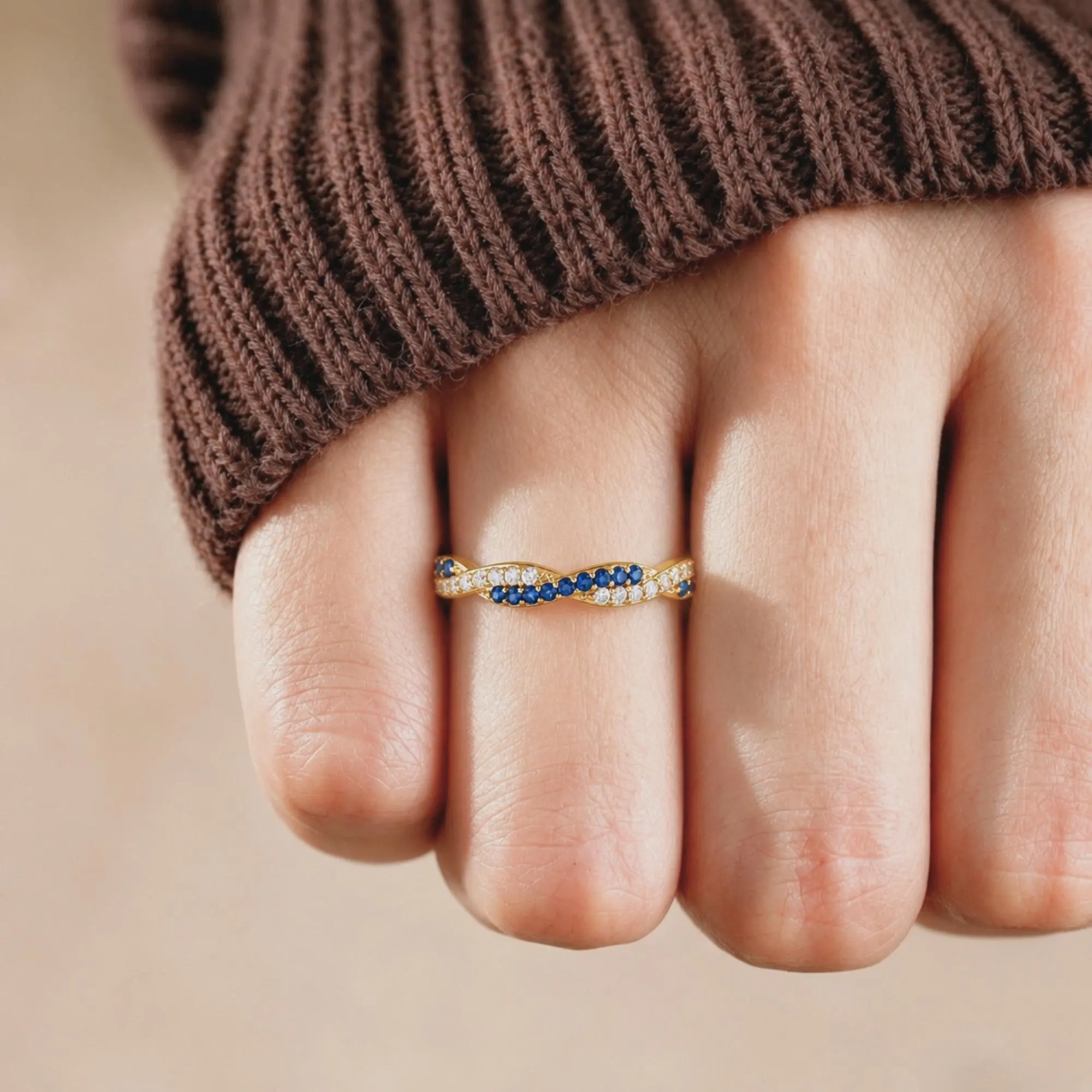 Personalized Two Stone Family Birthstone 925 Sterling Silver Ring Christmas Gift