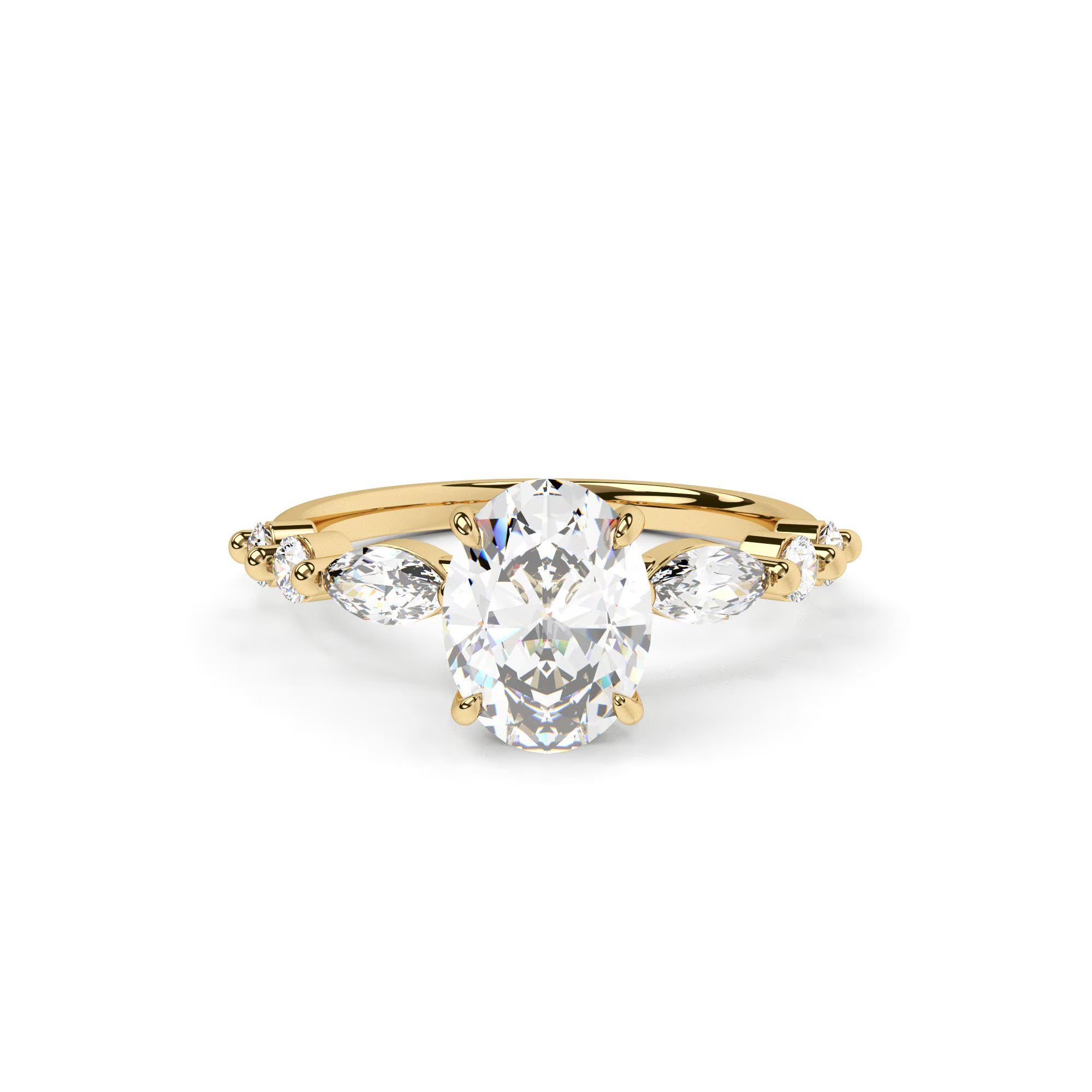 Oval Cut Diamond White 925 Sterling Silver Engagement Ring