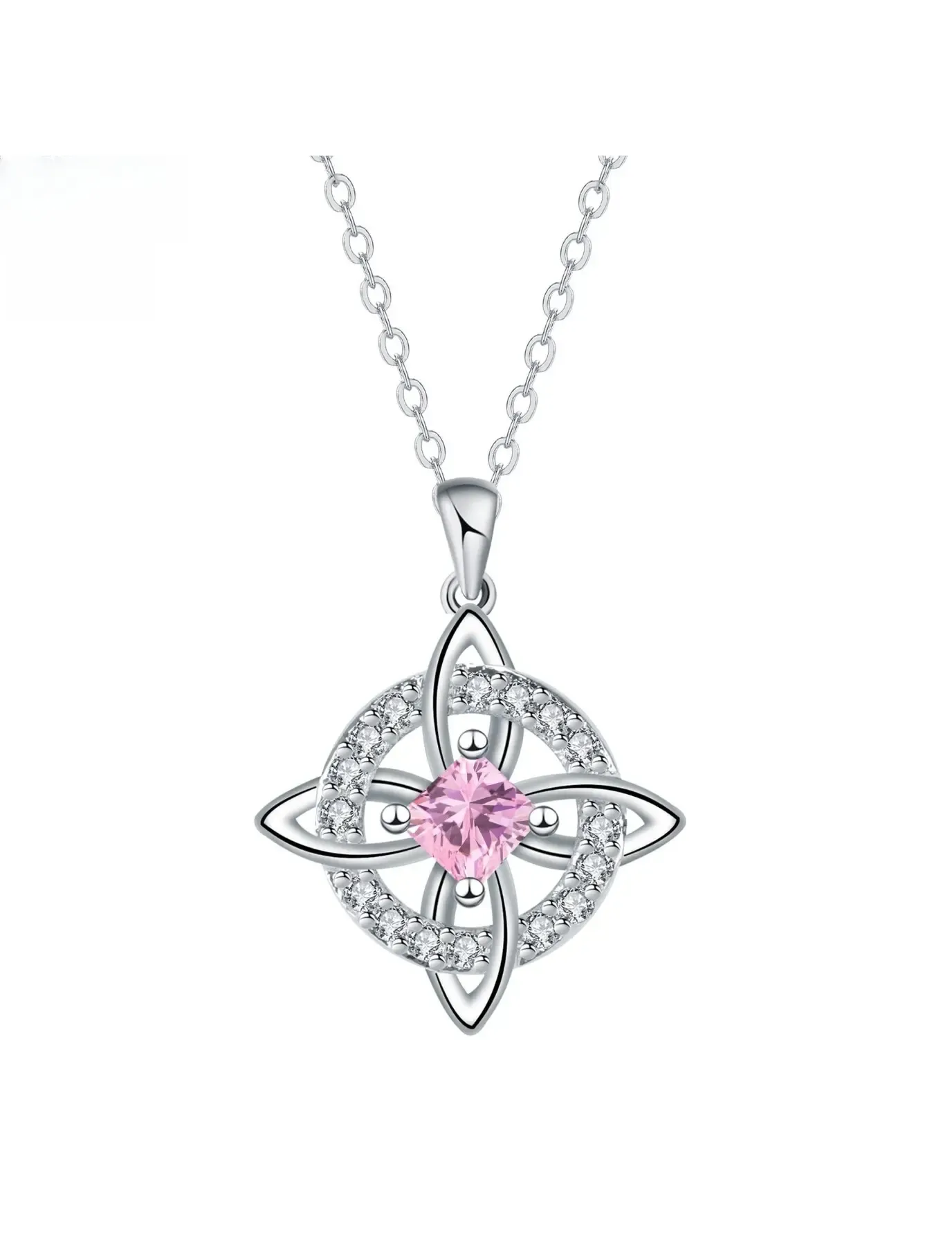 Personalized Birthstone 925 Sterling Silver Celtic Knot Pendant Necklace Gift for Her