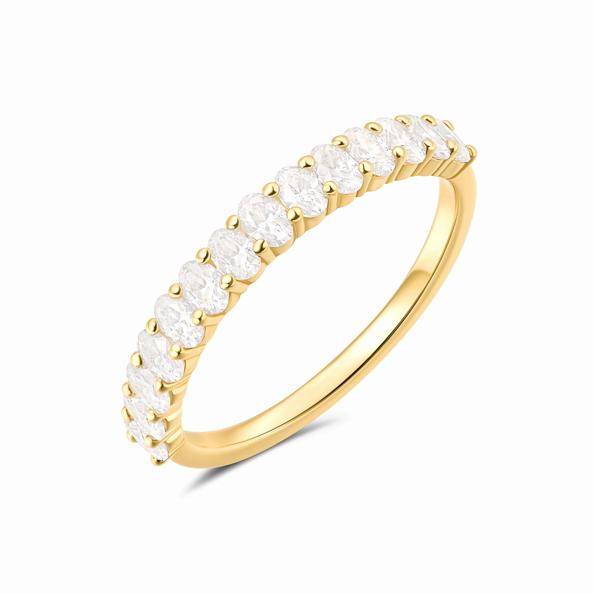 Oval Cut Diamond White 925 Sterling Silver Eternity Band Ring