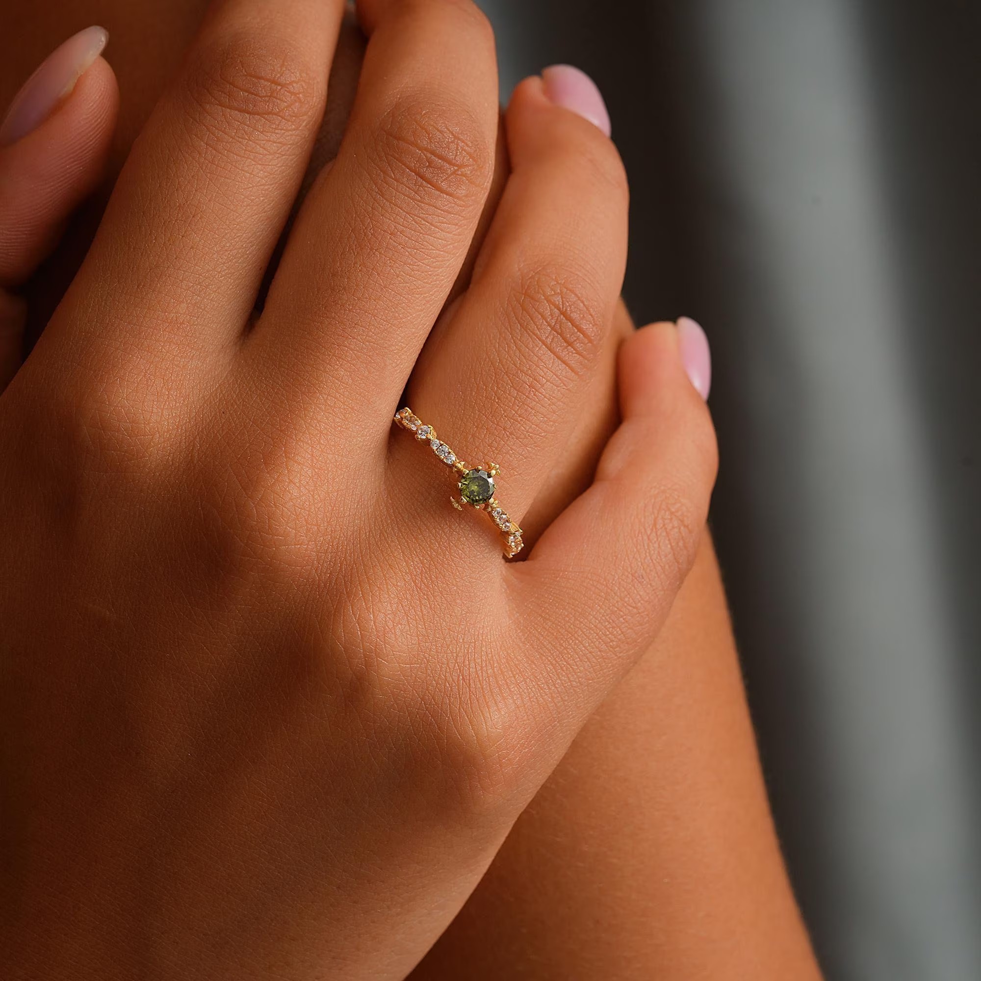 Personalized Birthstone 925 Sterling Silver Dainty Engagement Ring Gift for Her