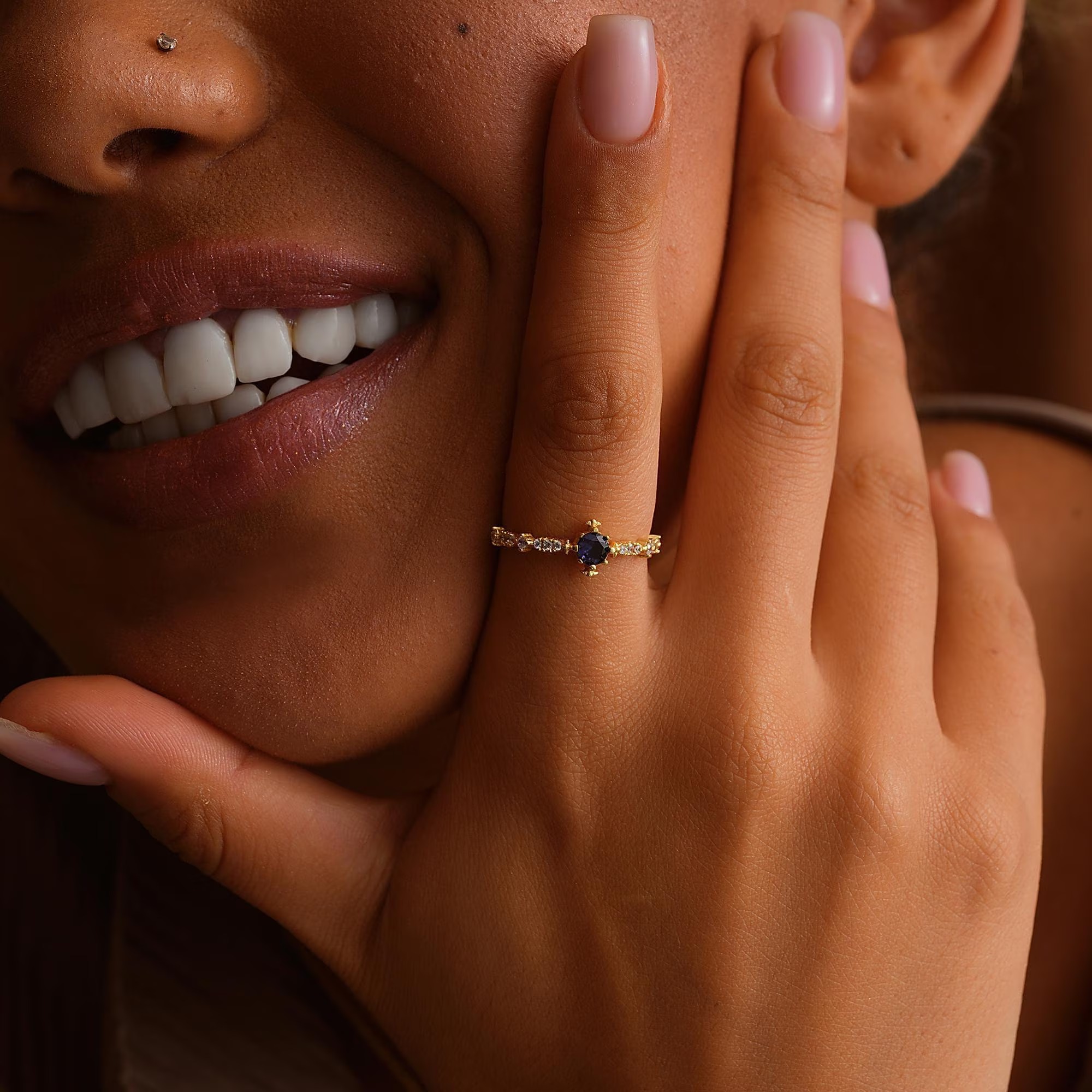 Personalized Birthstone 925 Sterling Silver Dainty Engagement Ring Gift for Her