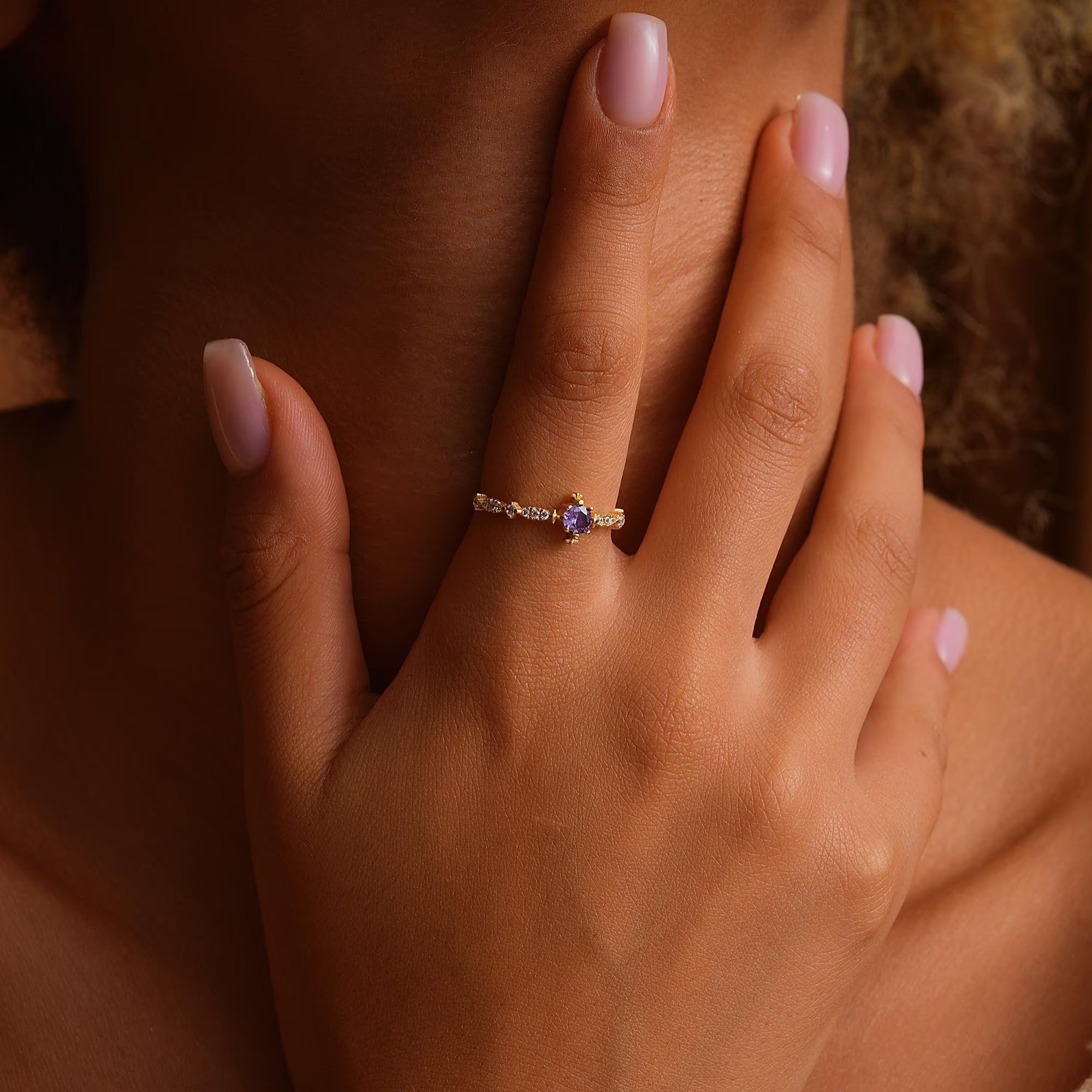Personalized Birthstone 925 Sterling Silver Dainty Engagement Ring Gift for Her