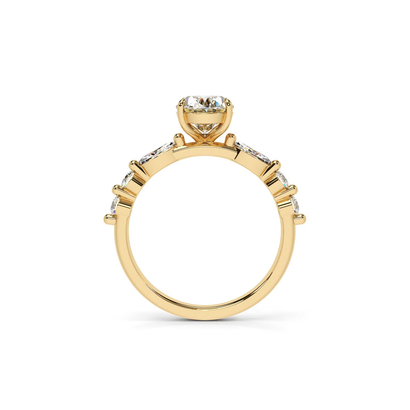 Oval Cut Diamond White 925 Sterling Silver Engagement Ring