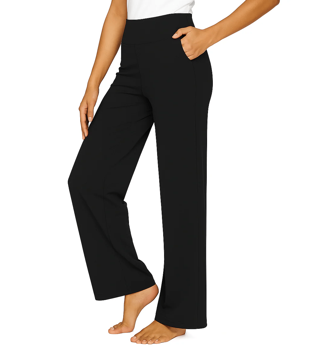 🌞Summer Hot Sale🔥Women's High-Waisted Loose Business Casual Yoga Pants with Pockets
