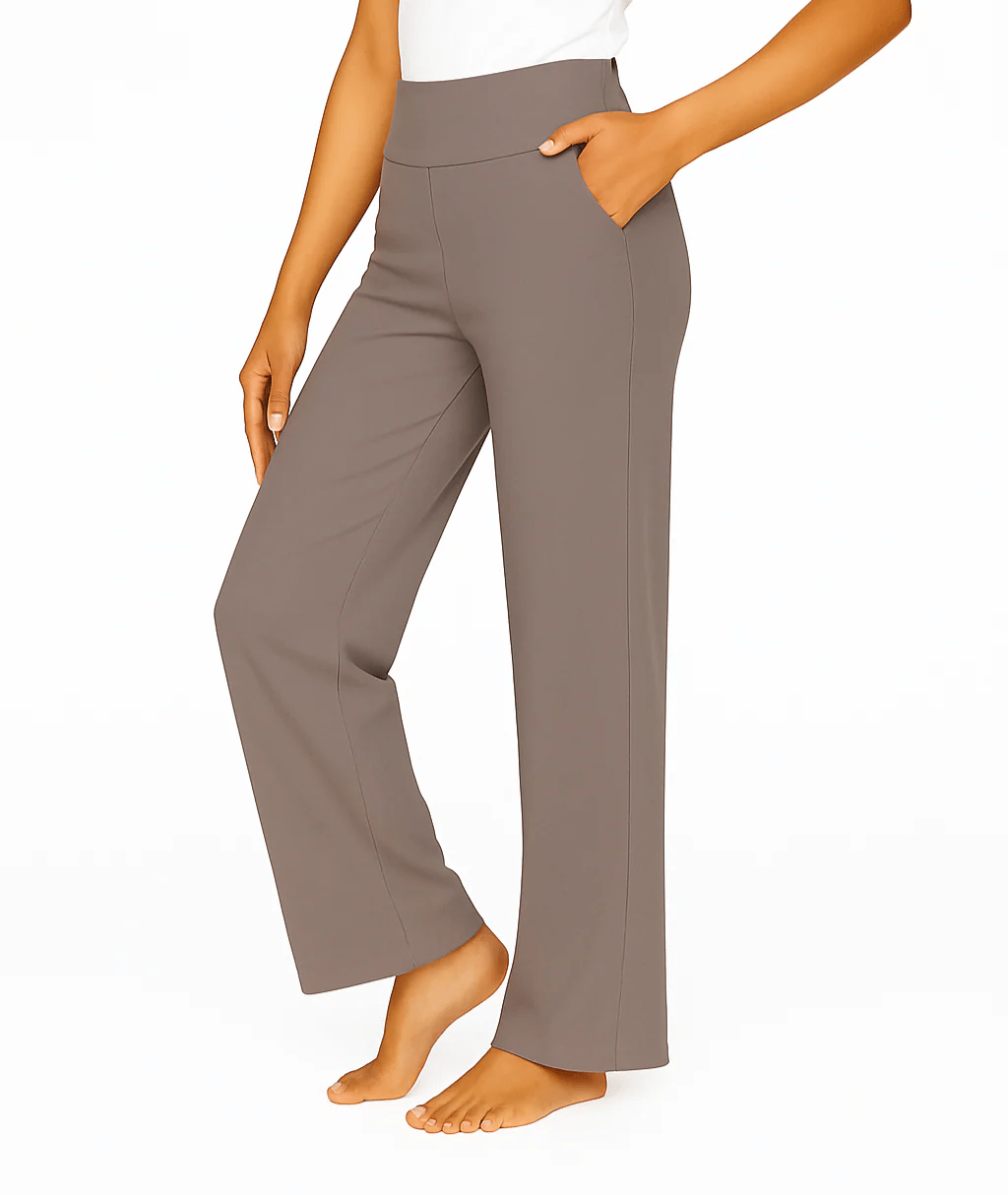 🌞Summer Hot Sale🔥Women's High-Waisted Loose Business Casual Yoga Pants with Pockets