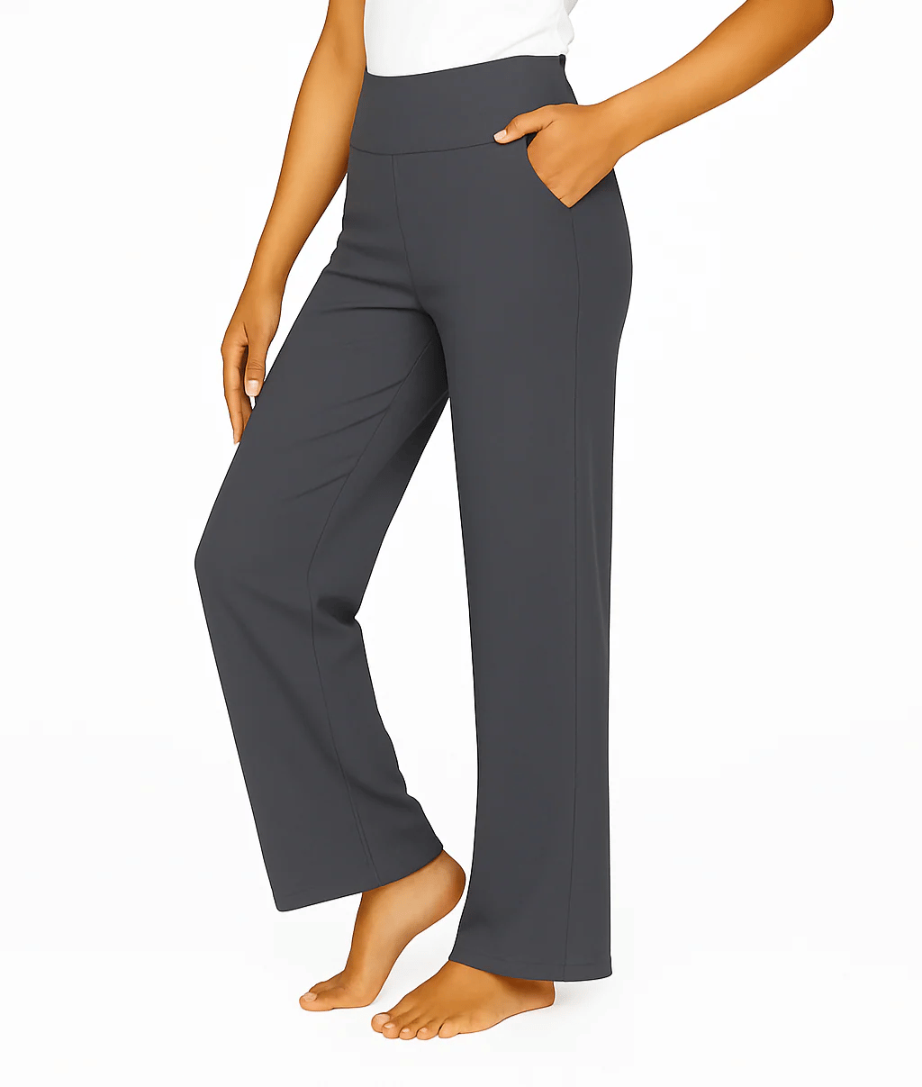 🌞Summer Hot Sale🔥Women's High-Waisted Loose Business Casual Yoga Pants with Pockets