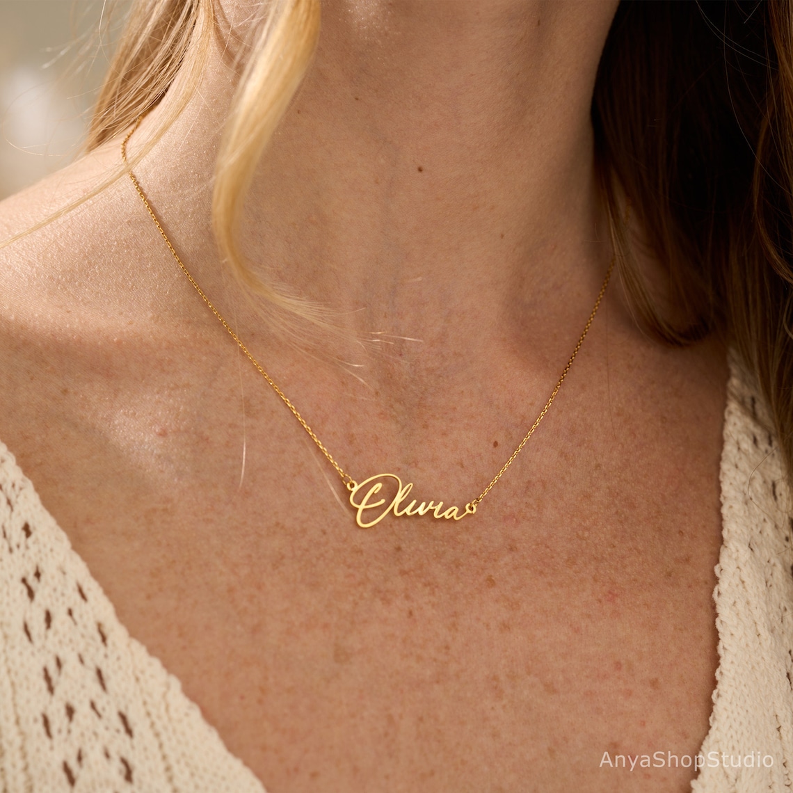 Custom Name Necklace 18K Gold Plated Name Necklace
