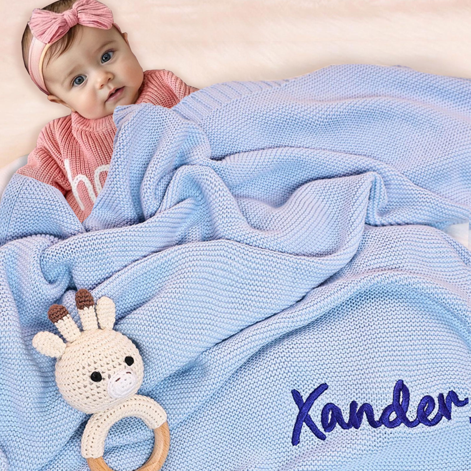 Personalized Baby Blanket, Customized Swaddle Blanket,with Name,Receiving Blankets for Boys and Girls