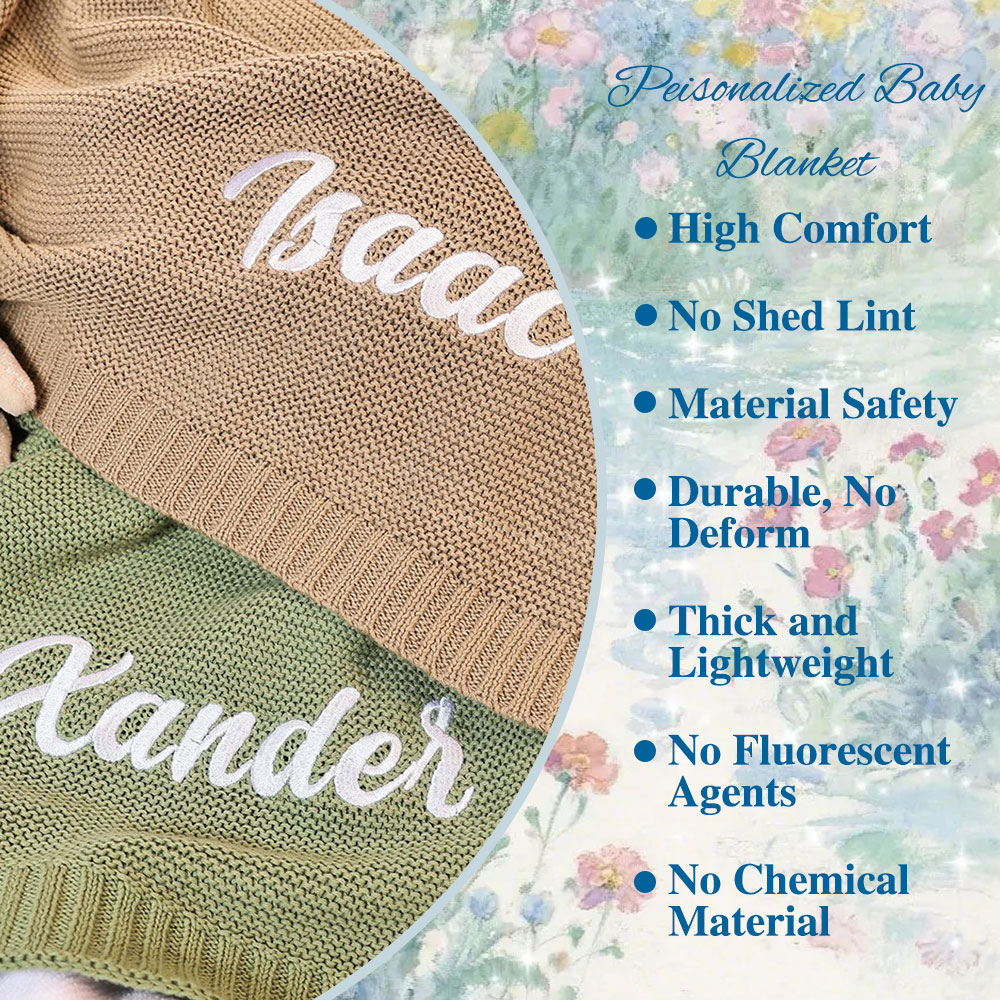 Personalized Baby Blanket, Customized Swaddle Blanket,with Name,Receiving Blankets for Boys and Girls