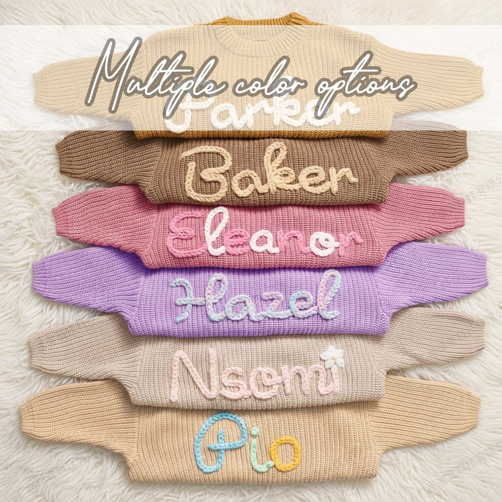 Personalized Baby Sweater,Custom Name Embroidered Knit Sweater,Customized Baby Sweater with Embroidered Name