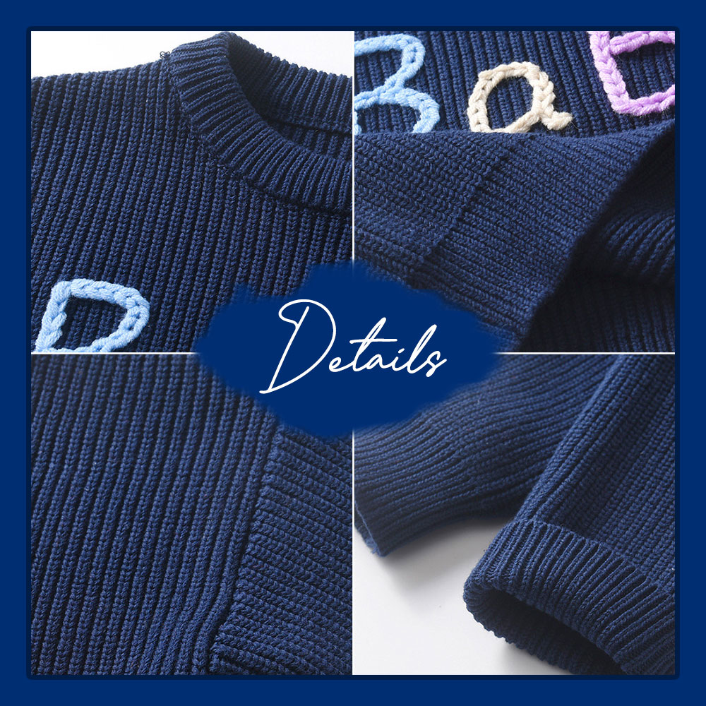 Personalized Baby Sweater,Custom Name Embroidered Knit Sweater,Customized Baby Sweater with Embroidered Name